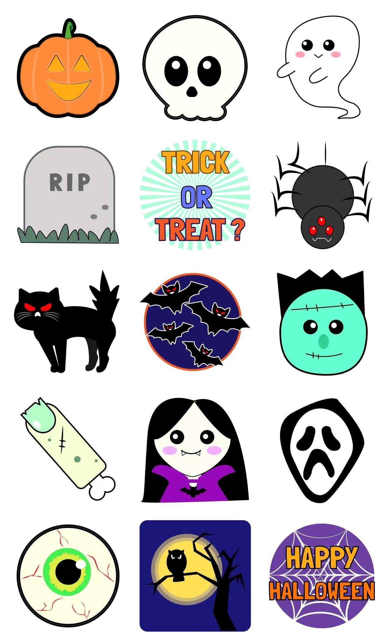 Halloween Animation/Cartoon,Objects,Phrases,Halloween,Culture,Etc sticker pack for Whatsapp, Telegram, Signal, and others chatting and message apps