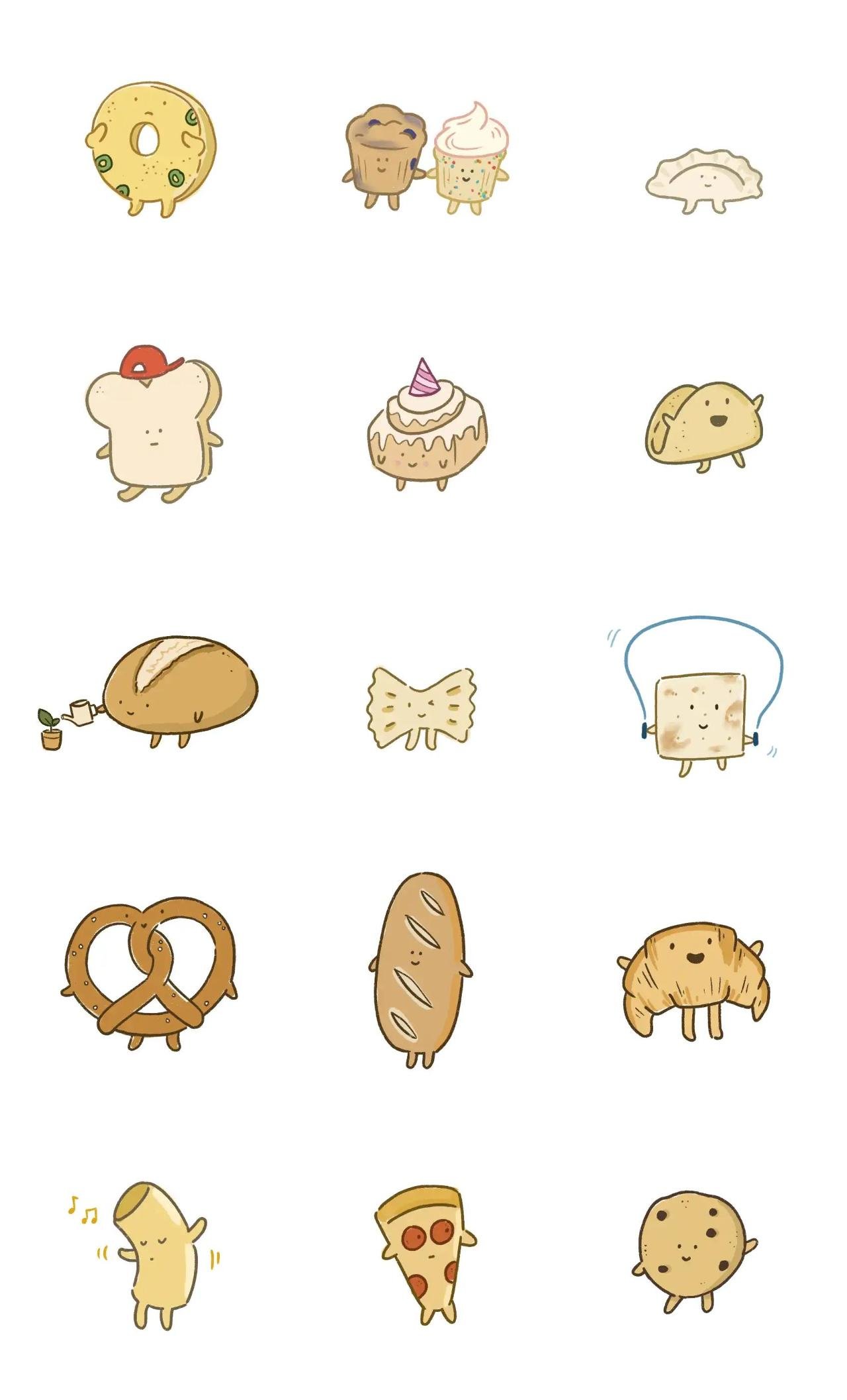 Bread Heads Animation/Cartoon,Food/Drink,Objects sticker pack for Whatsapp, Telegram, Signal, and others chatting and message apps