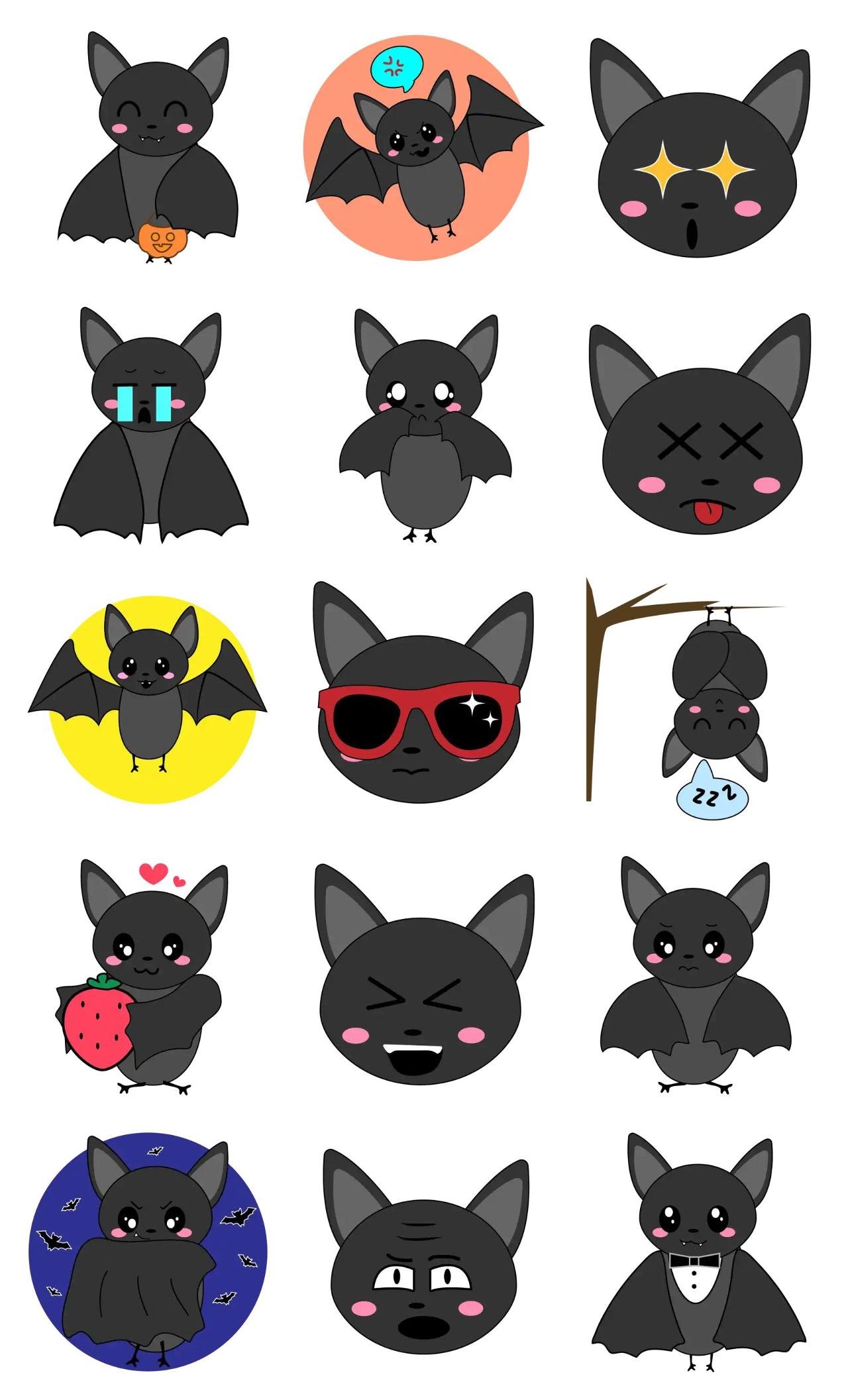 Little bat Animation/Cartoon,Halloween,Animals,Etc,Objects,Celebrity sticker pack for Whatsapp, Telegram, Signal, and others chatting and message apps