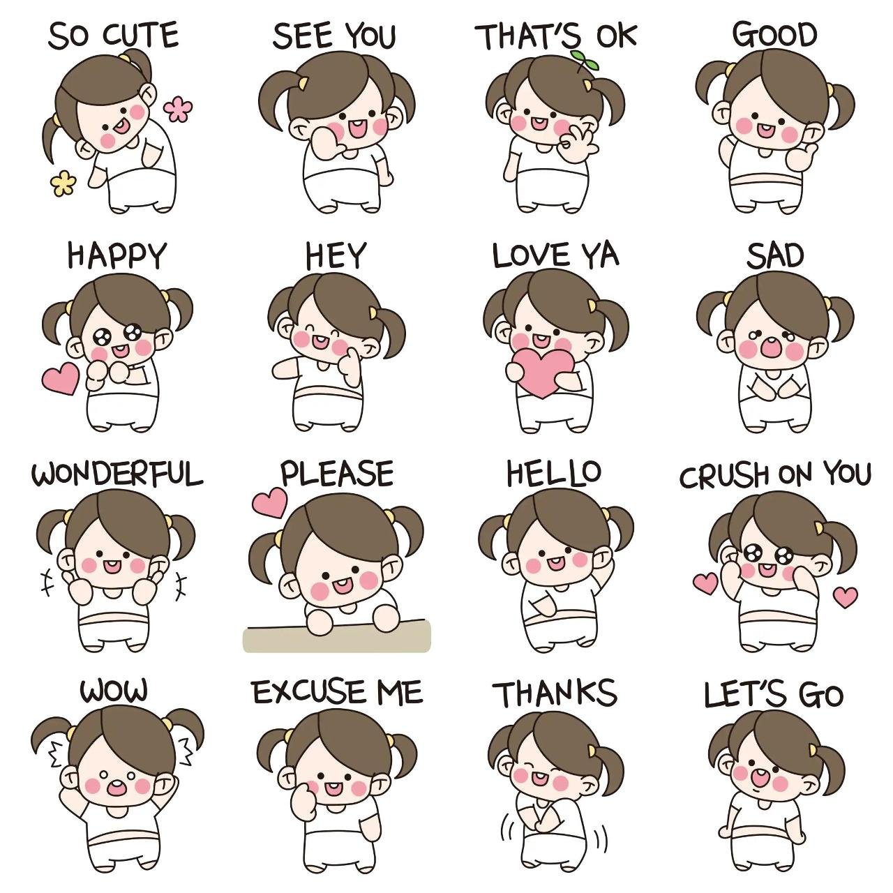 A cute baby POPO Animation/Cartoon,People,Phrases,Etc sticker pack for Whatsapp, Telegram, Signal, and others chatting and message apps