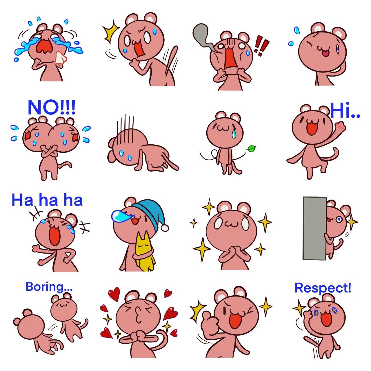 Liony pink lion Animation/Cartoon,Animals sticker pack for Whatsapp, Telegram, Signal, and others chatting and message apps