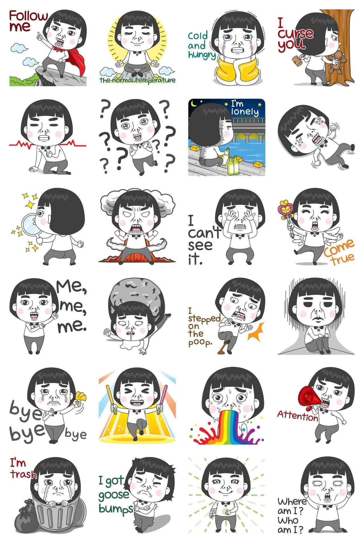 dansonyeo-2-english Animation/Cartoon,Gag,People sticker pack for Whatsapp, Telegram, Signal, and others chatting and message apps