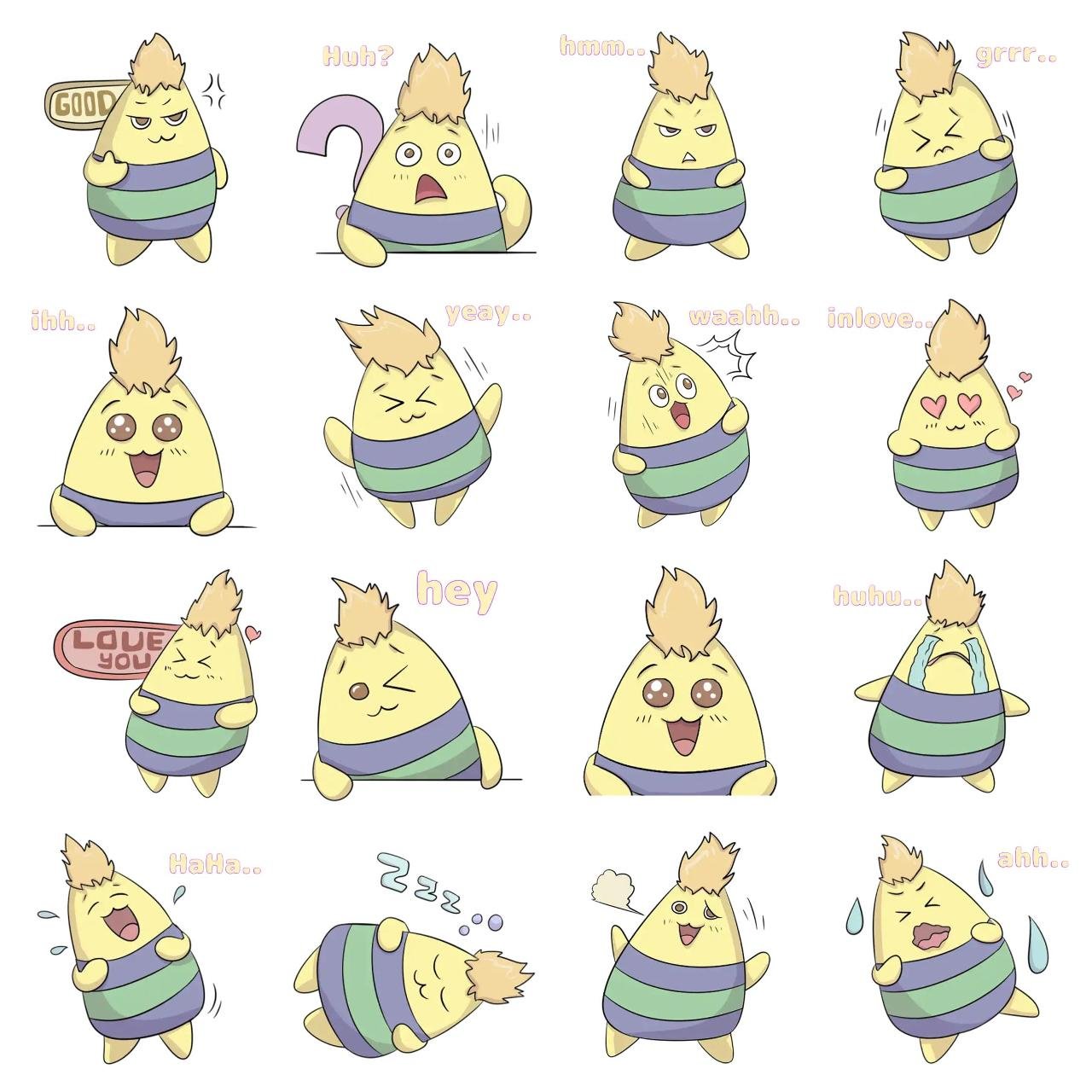 Aldy Animation/Cartoon sticker pack for Whatsapp, Telegram, Signal, and others chatting and message apps