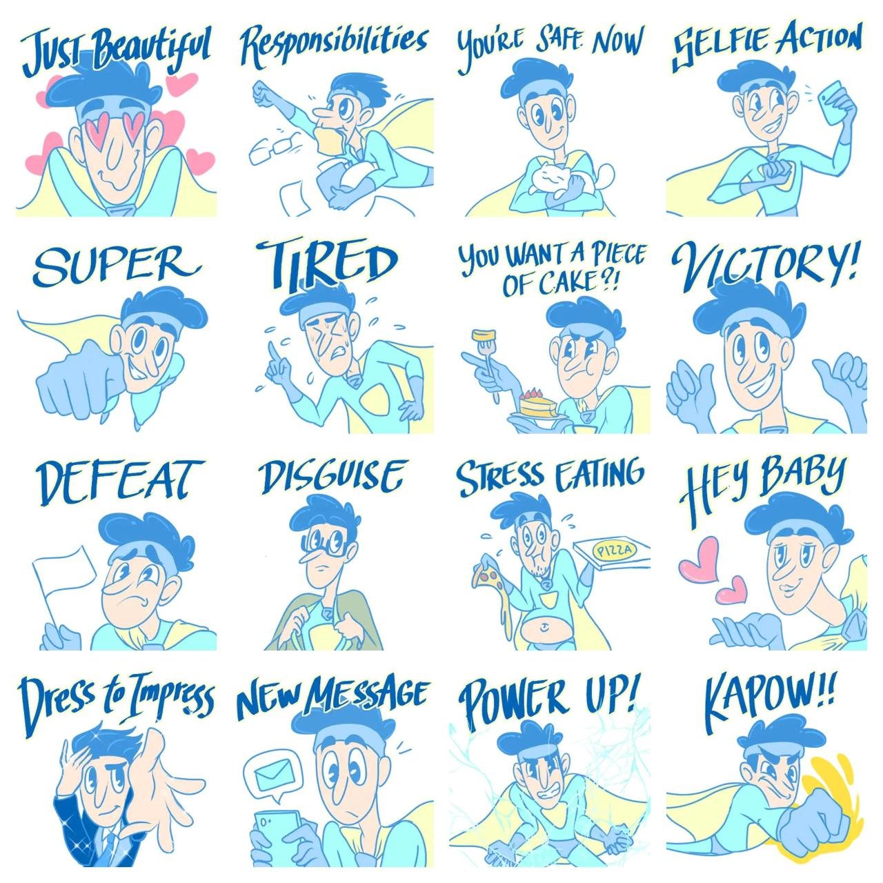 Justin Justice Animation/Cartoon sticker pack for Whatsapp, Telegram, Signal, and others chatting and message apps