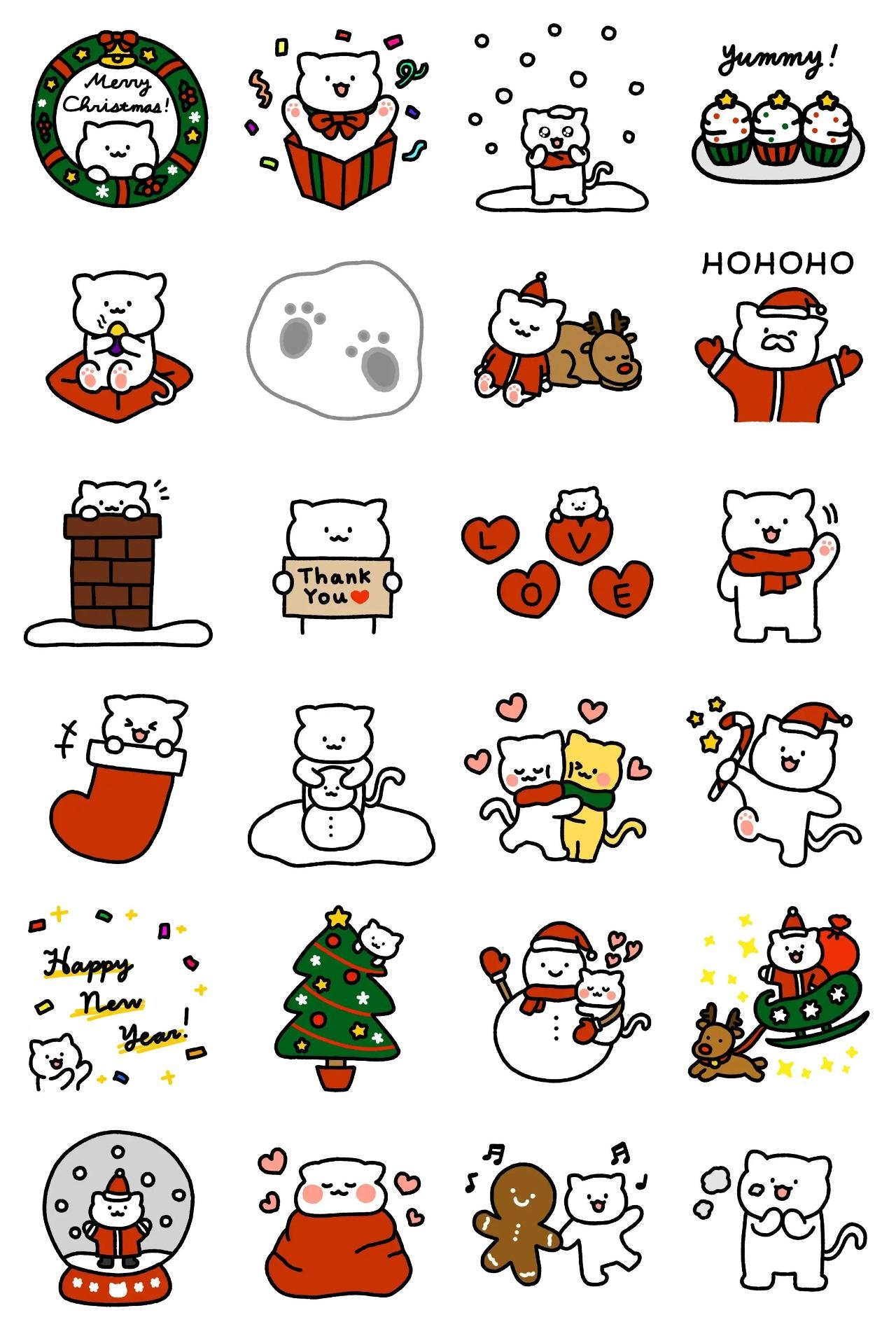 Christmas Cat Anniversary,Christmas,Animals sticker pack for Whatsapp, Telegram, Signal, and others chatting and message apps