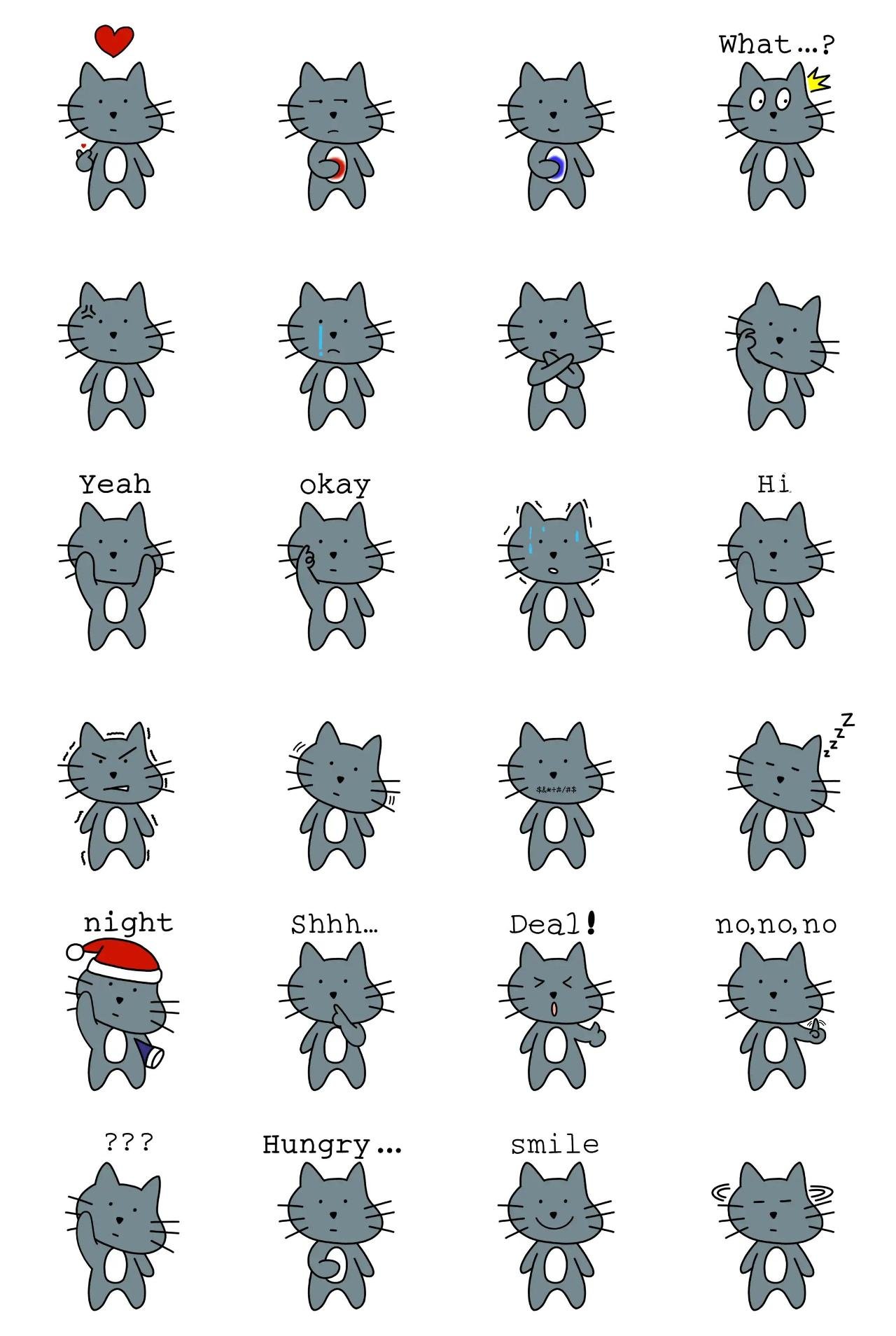 Grey Cat GORAE's Daily Life Animation/Cartoon,Animals,Gag,Etc sticker pack for Whatsapp, Telegram, Signal, and others chatting and message apps