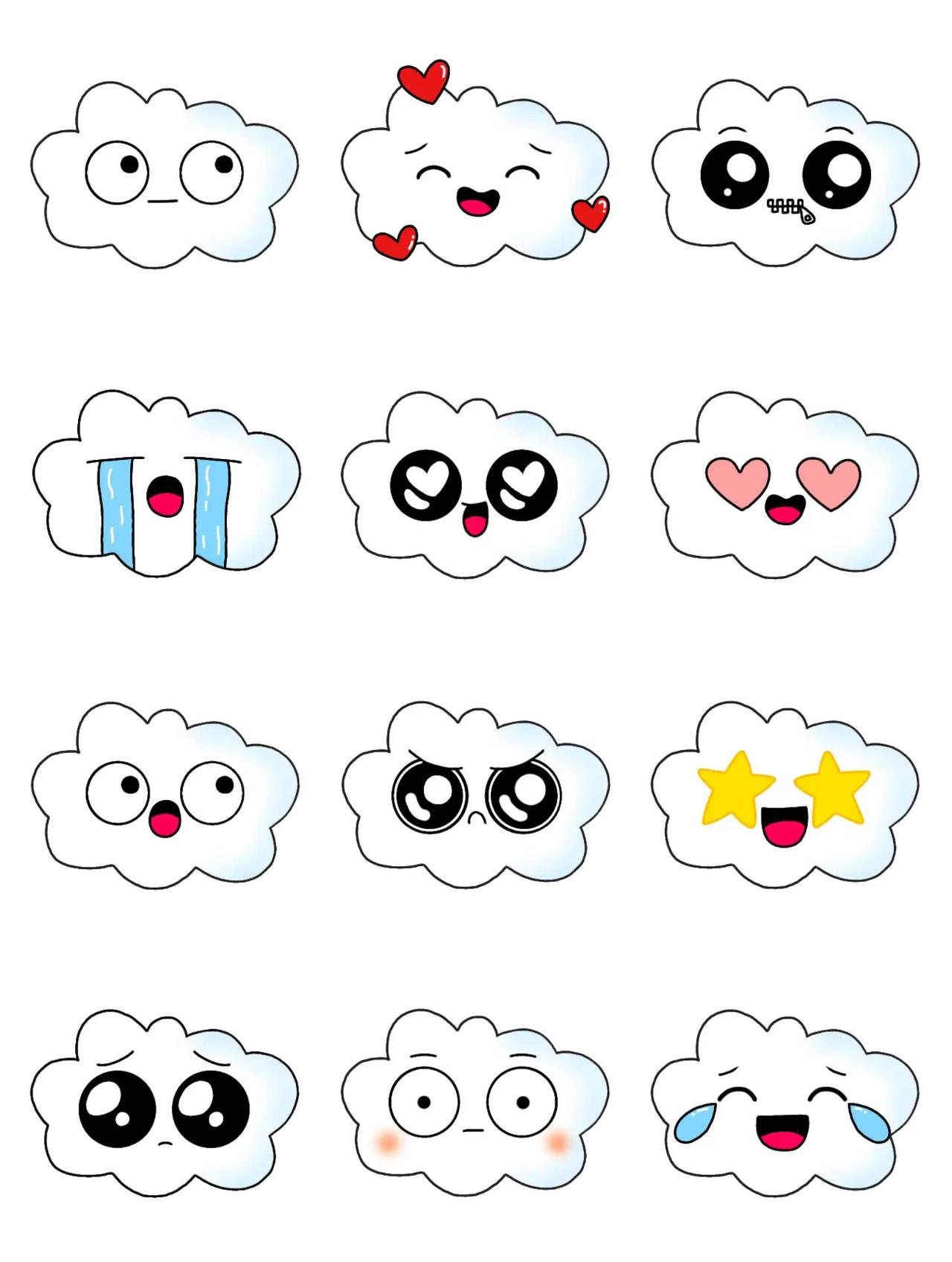 cloudy emotions Animation/Cartoon,emotion sticker pack for Whatsapp, Telegram, Signal, and others chatting and message apps