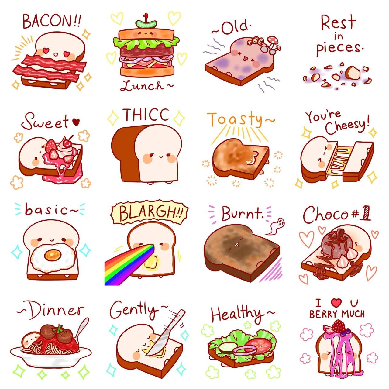 Mr toastie Animation/Cartoon sticker pack for Whatsapp, Telegram, Signal, and others chatting and message apps