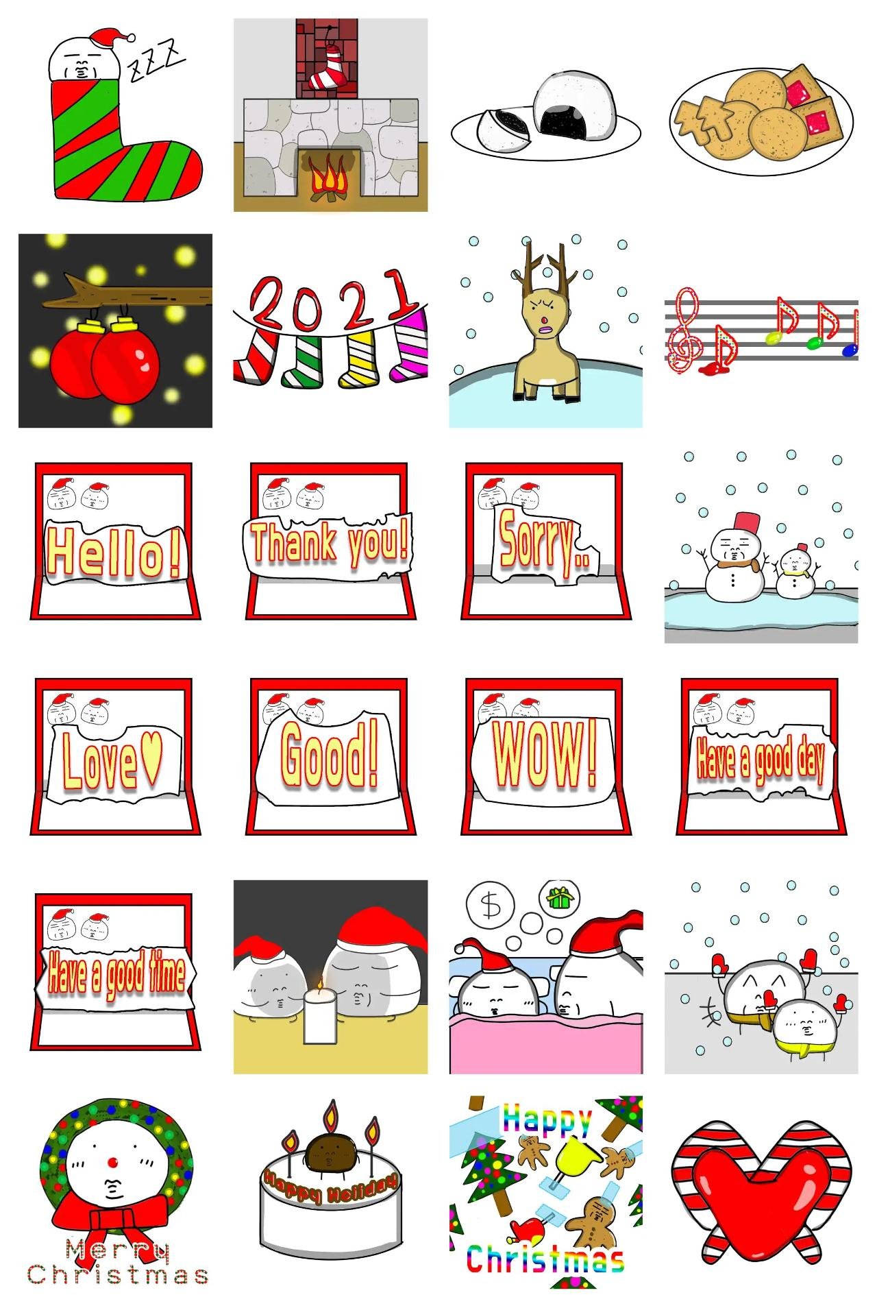 Eolppang-i (Christmas .VER) Animation/Cartoon,Christmas,New year's day sticker pack for Whatsapp, Telegram, Signal, and others chatting and message apps