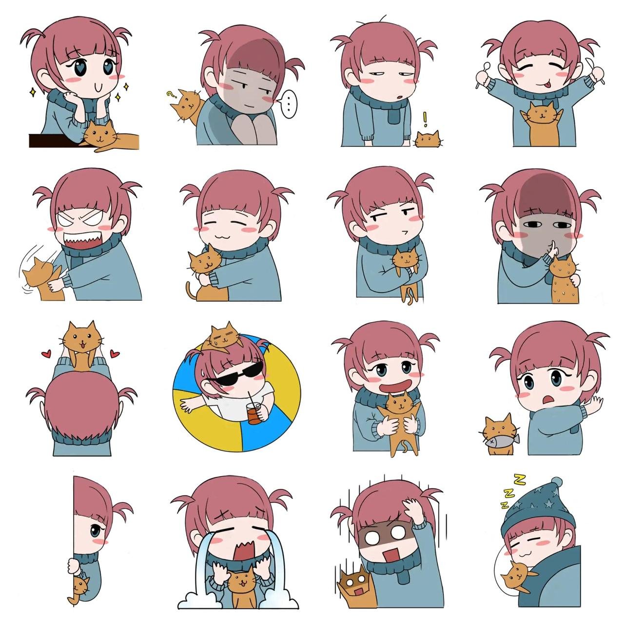 Akiyo and Asami Animation/Cartoon sticker pack for Whatsapp, Telegram, Signal, and others chatting and message apps