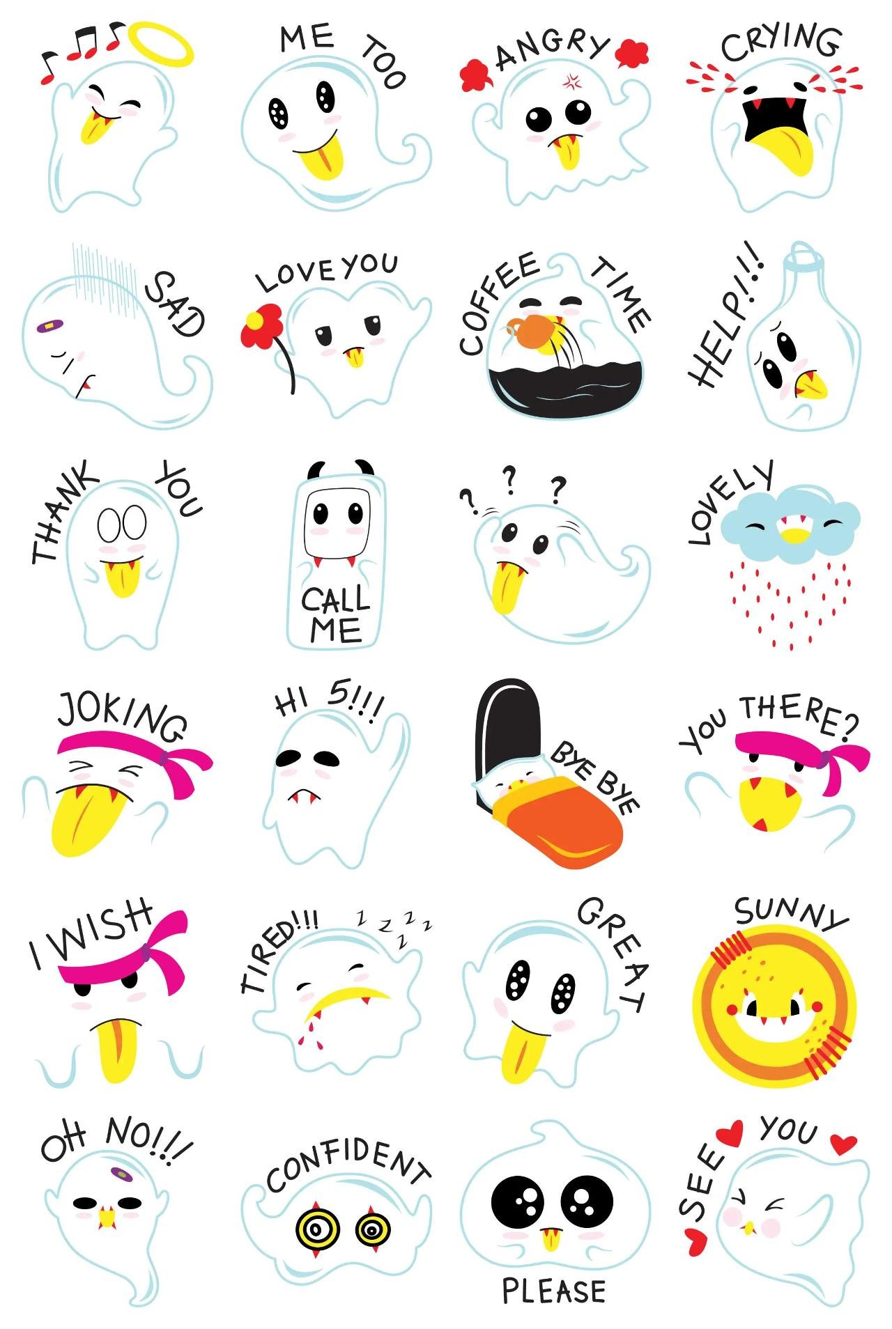 White Invasion Animation/Cartoon,Gag,Halloween,Phrases,Romance,Weather/Nature,Valentine sticker pack for Whatsapp, Telegram, Signal, and others chatting and message apps