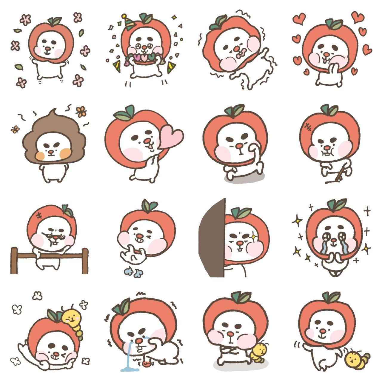 Happy Apple Animation/Cartoon,Etc sticker pack for Whatsapp, Telegram, Signal, and others chatting and message apps