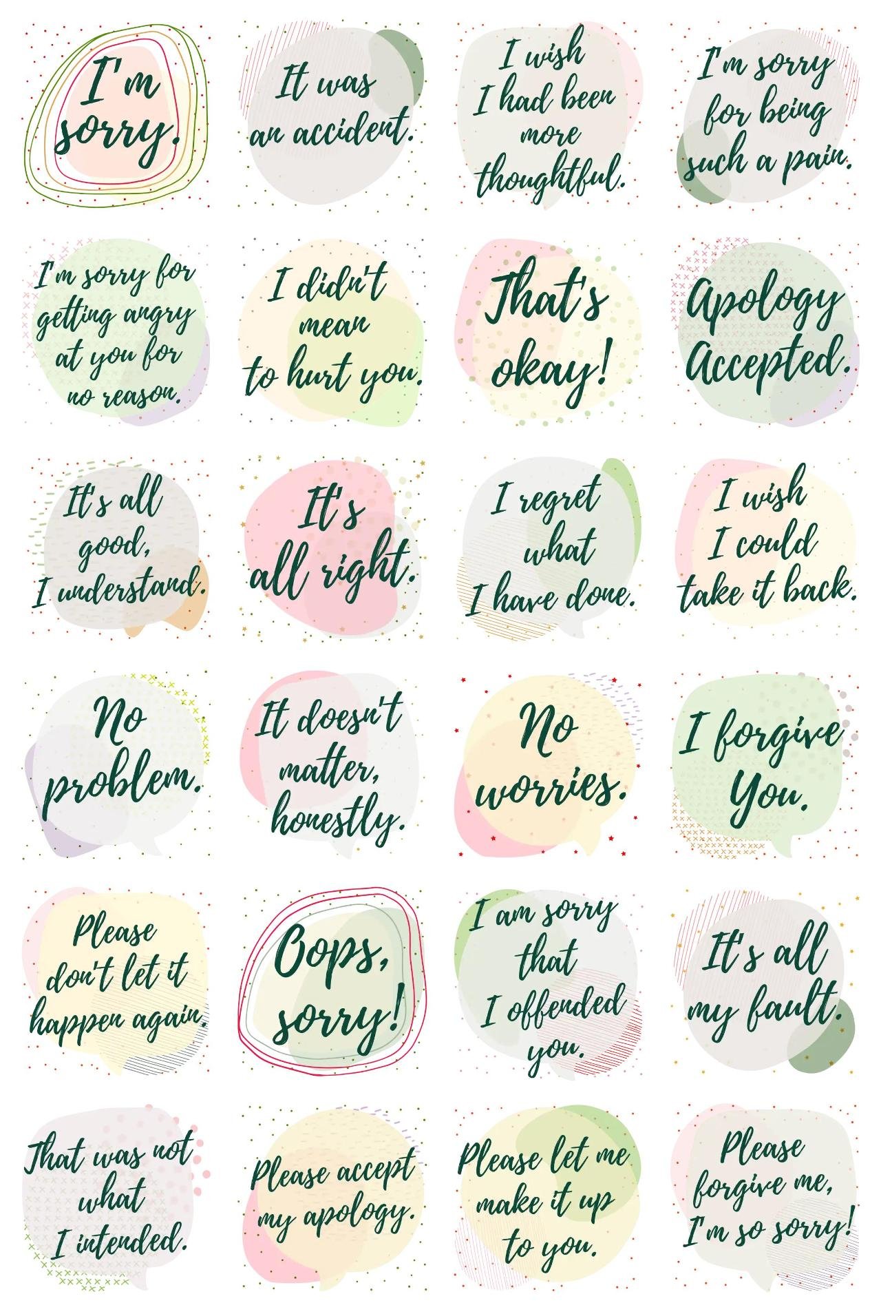 Forgive & Apologize Messages Phrases,People,Culture,Etc sticker pack for Whatsapp, Telegram, Signal, and others chatting and message apps