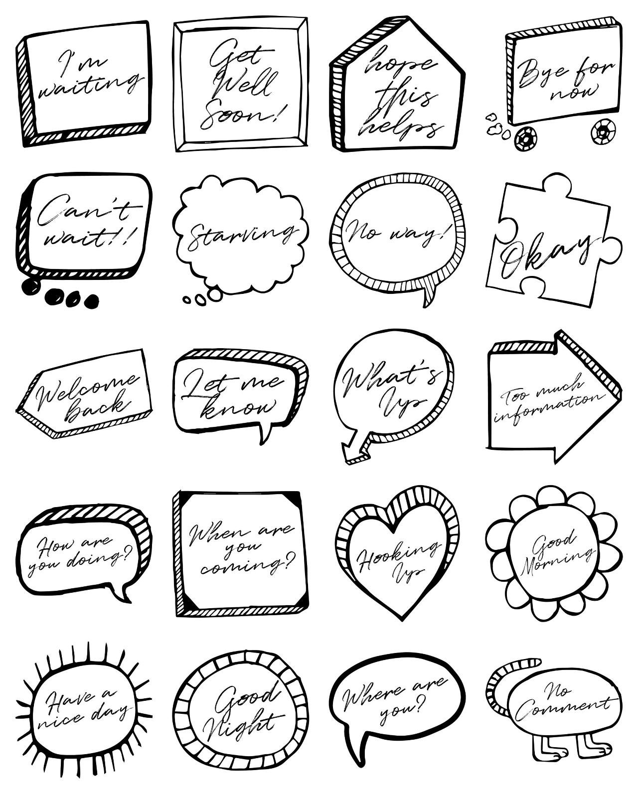 Daily Phrases Set 1 Phrases,Objects,Weather/Nature,Plants,Culture,Etc sticker pack for Whatsapp, Telegram, Signal, and others chatting and message apps