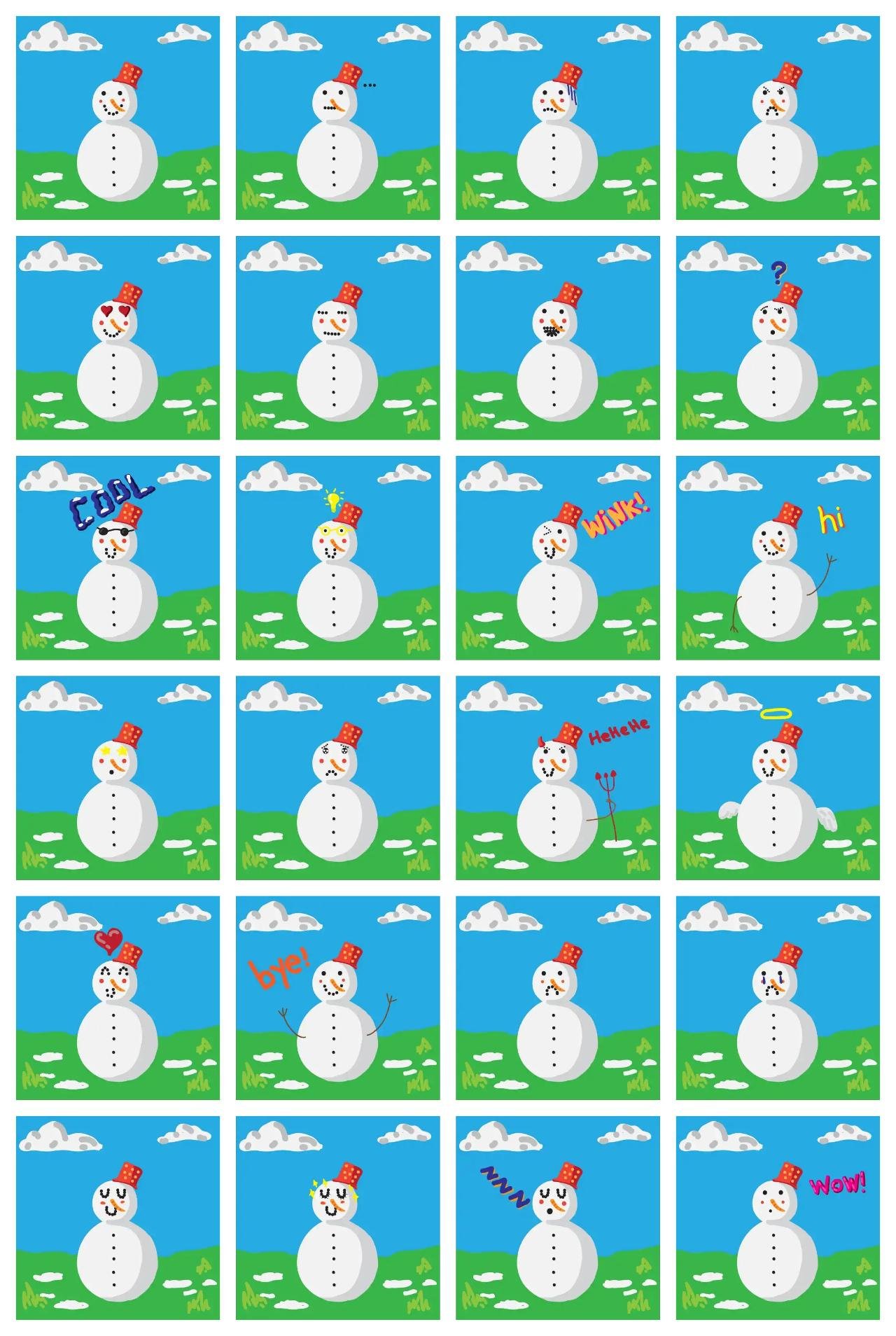 Snowy Animation/Cartoon,Weather/Nature,Christmas,New year's day sticker pack for Whatsapp, Telegram, Signal, and others chatting and message apps