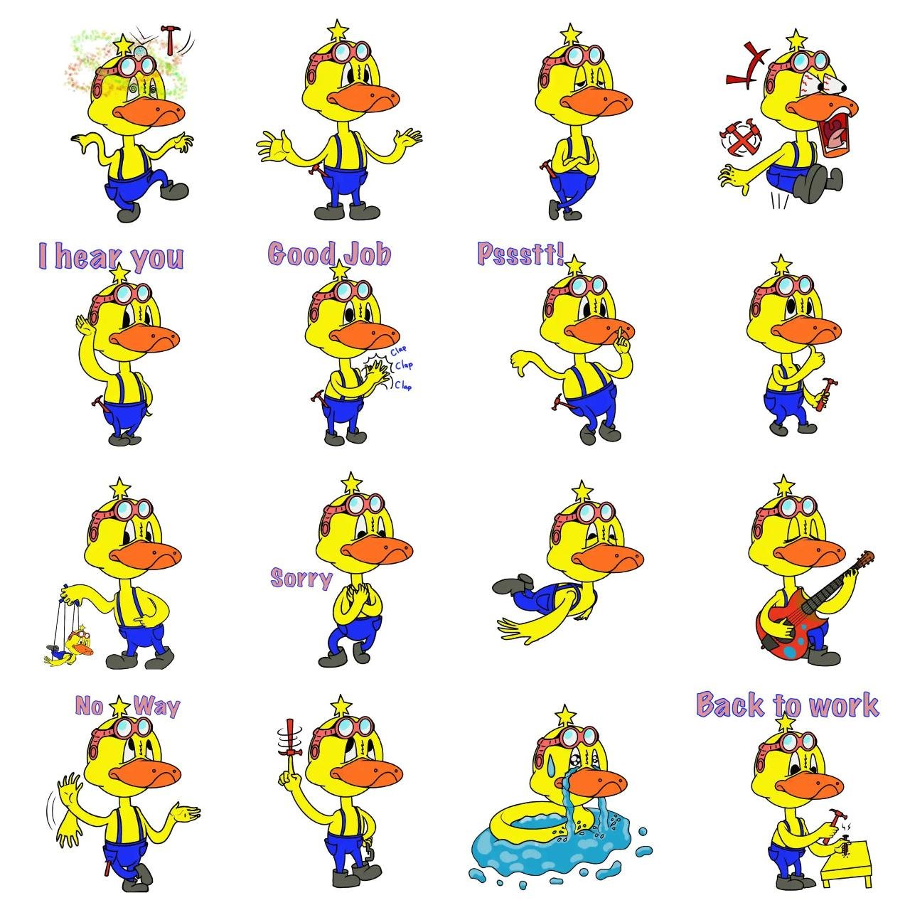 Woody ducky duck Animation/Cartoon,Animals,Objects,People sticker pack for Whatsapp, Telegram, Signal, and others chatting and message apps